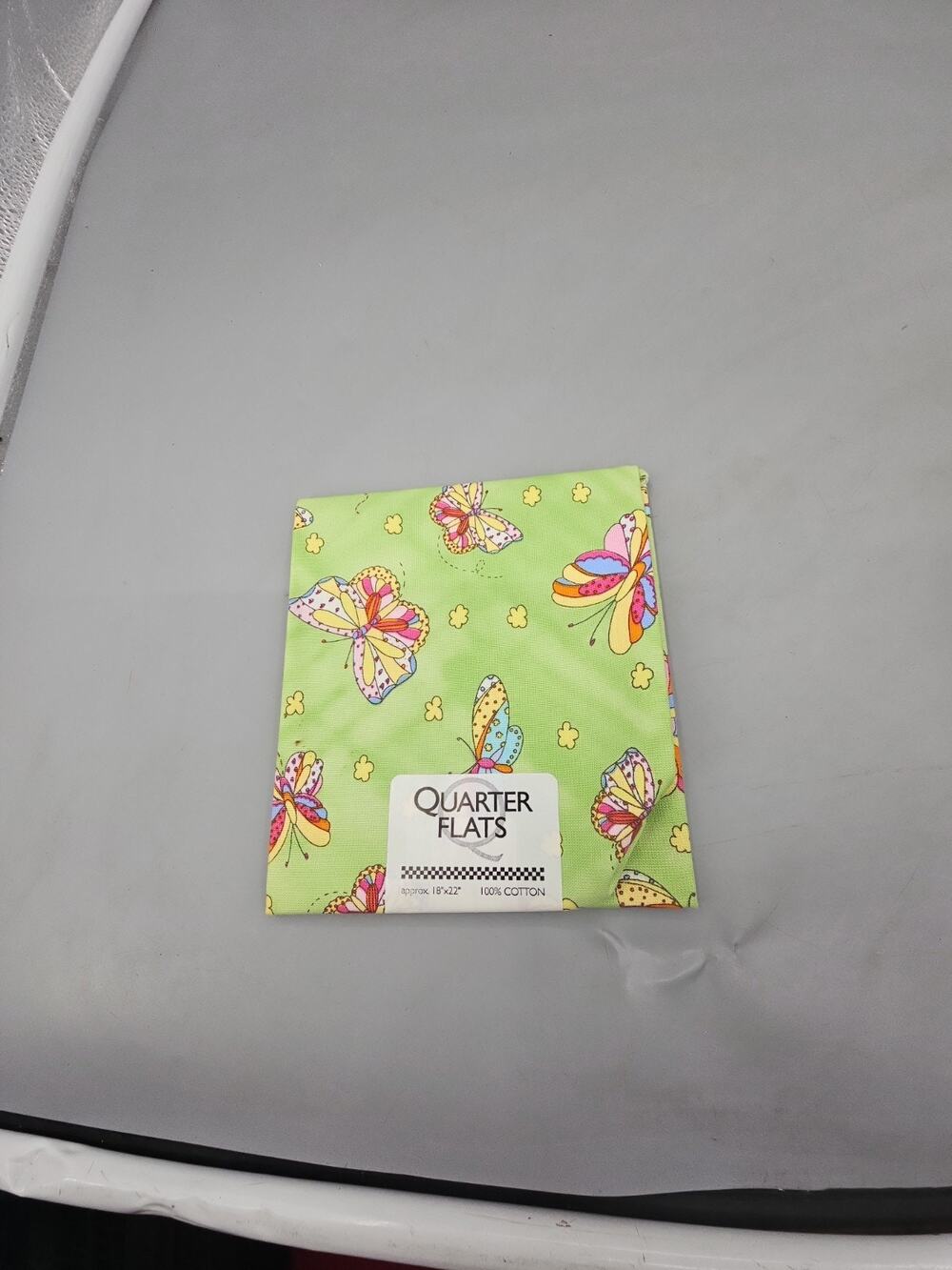 18"x22" Colorful Butterflies Green Cotton Fabric Jo-ann Fabric New
